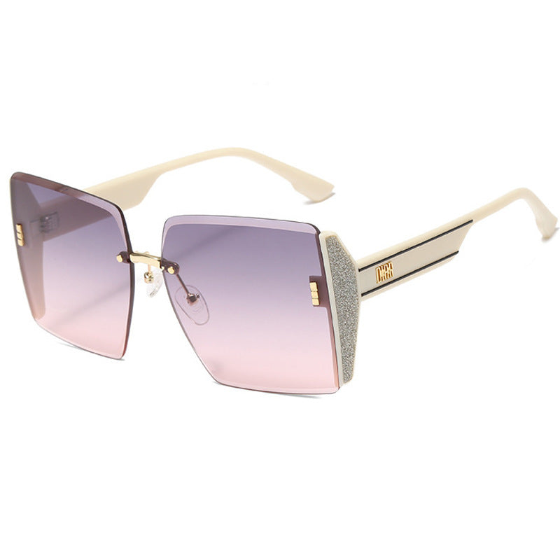 MOYOKA Rimless Sunglasses Women Oversized Vintage Shades