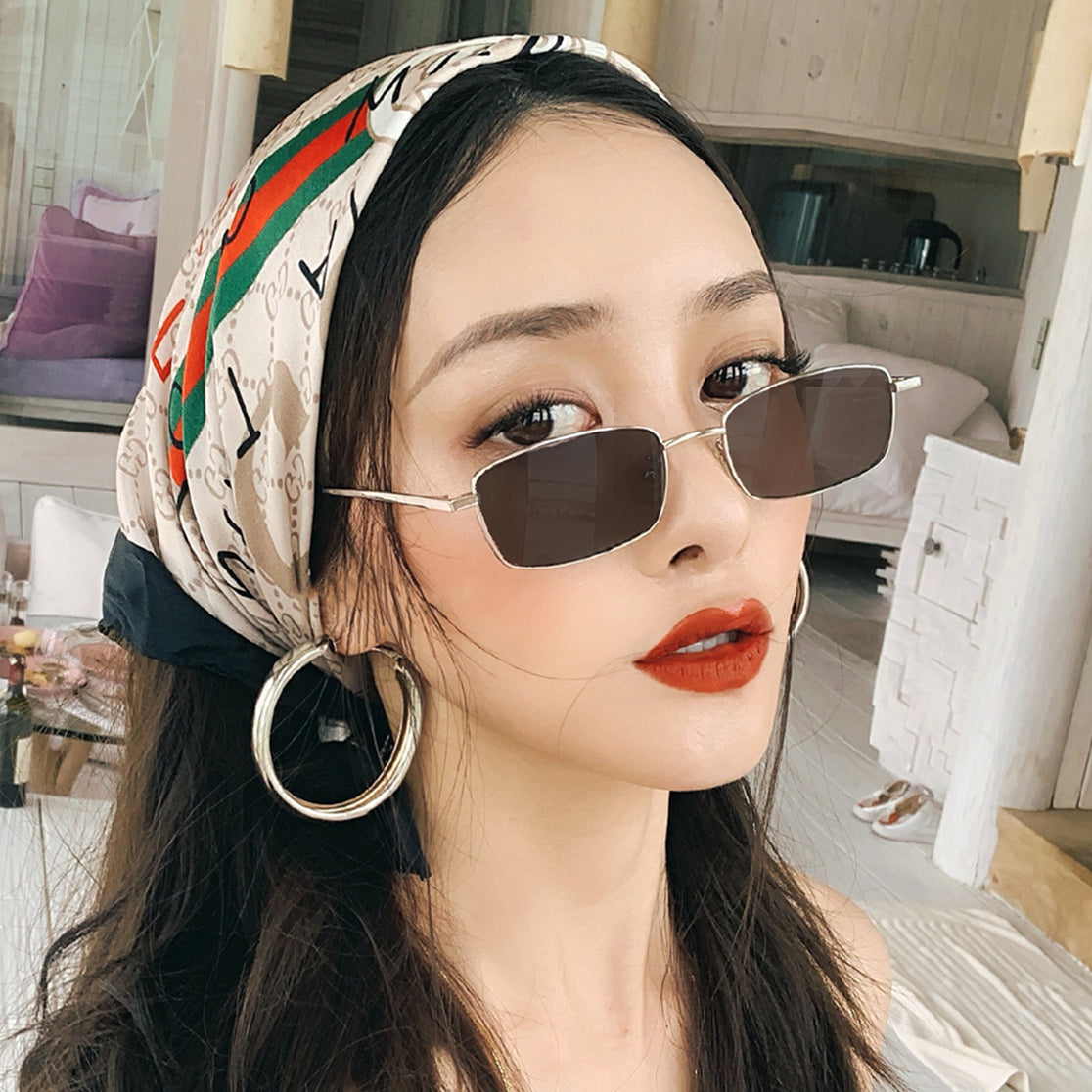 MOYOKA Retro Punk Eye Glasses Unisex Clear Square Sunglasses