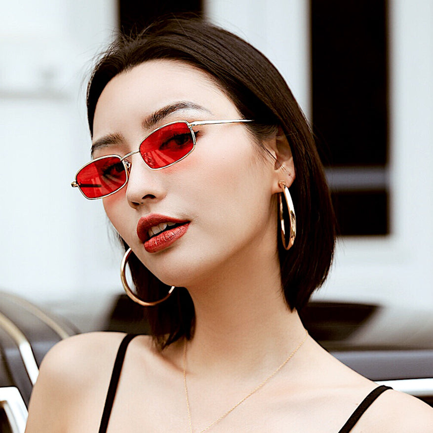 MOYOKA Retro Punk Eye Glasses Unisex Clear Square Sunglasses