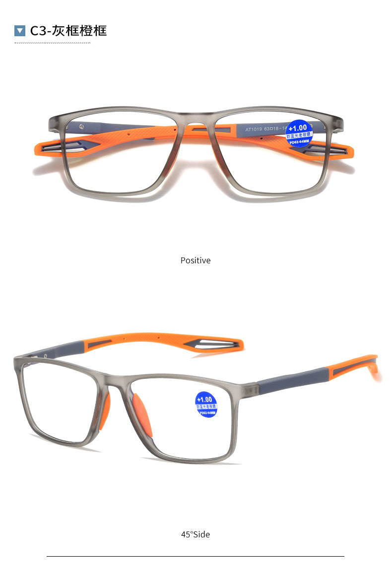 MOYOKA HD Anti-blue Light Reading Sports Eyewear TR90 Eyeglasses +1.00 +1.5 0 +2.00 +2.50 +3.00 +3.50 +4.00
