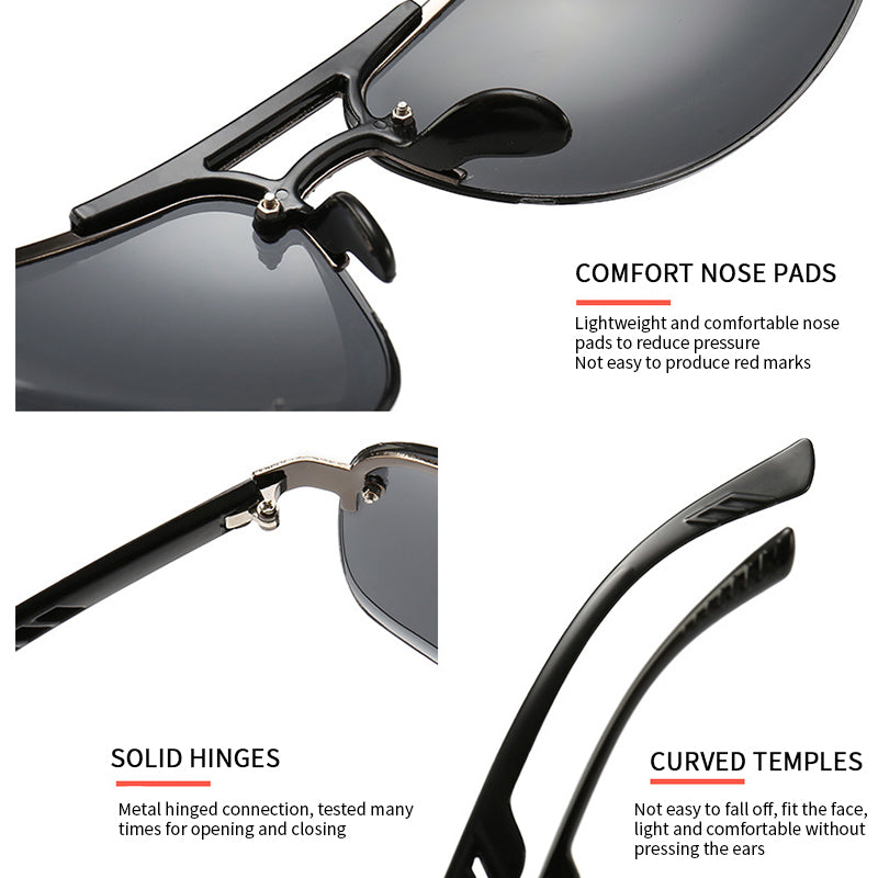 MOYOKA Rimless Sunglasses UV400 Polarized Driving
