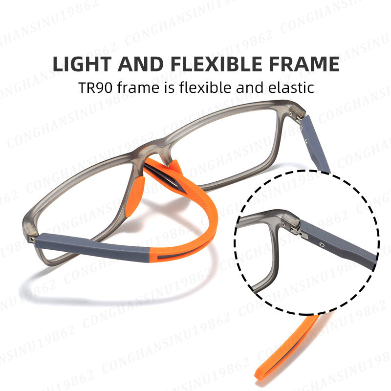 Sport Style Reading Glasses For Men Women Silicone TR90 Frame Anti Blue Light Glasses With Grade +100 To +400