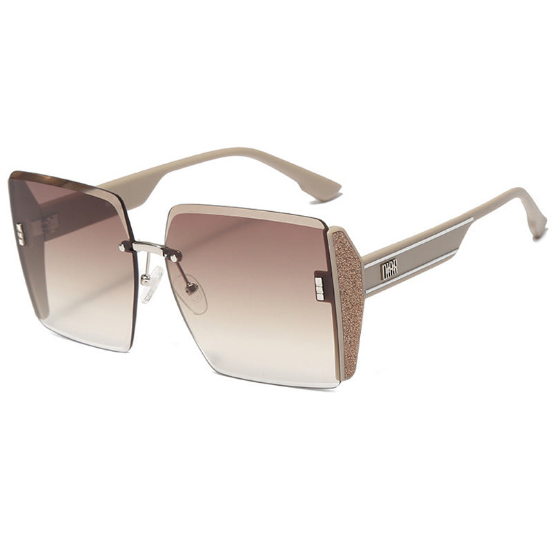 MOYOKA Rimless Sunglasses Women Oversized Vintage Shades